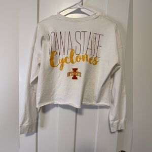 Iowa State Cyclones White Long Sleeved Crop Tee Size Small